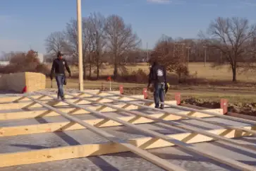 pole barn kits frame on the ground