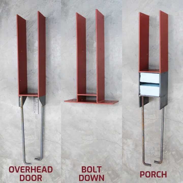 overhead door bracket, bolt down bracket, porch bracket